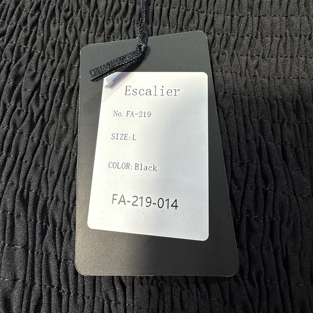 NWT One Shoulder Puff Sleeve Smocked Boho Midi Dress Size Large - Picture 5 of 6